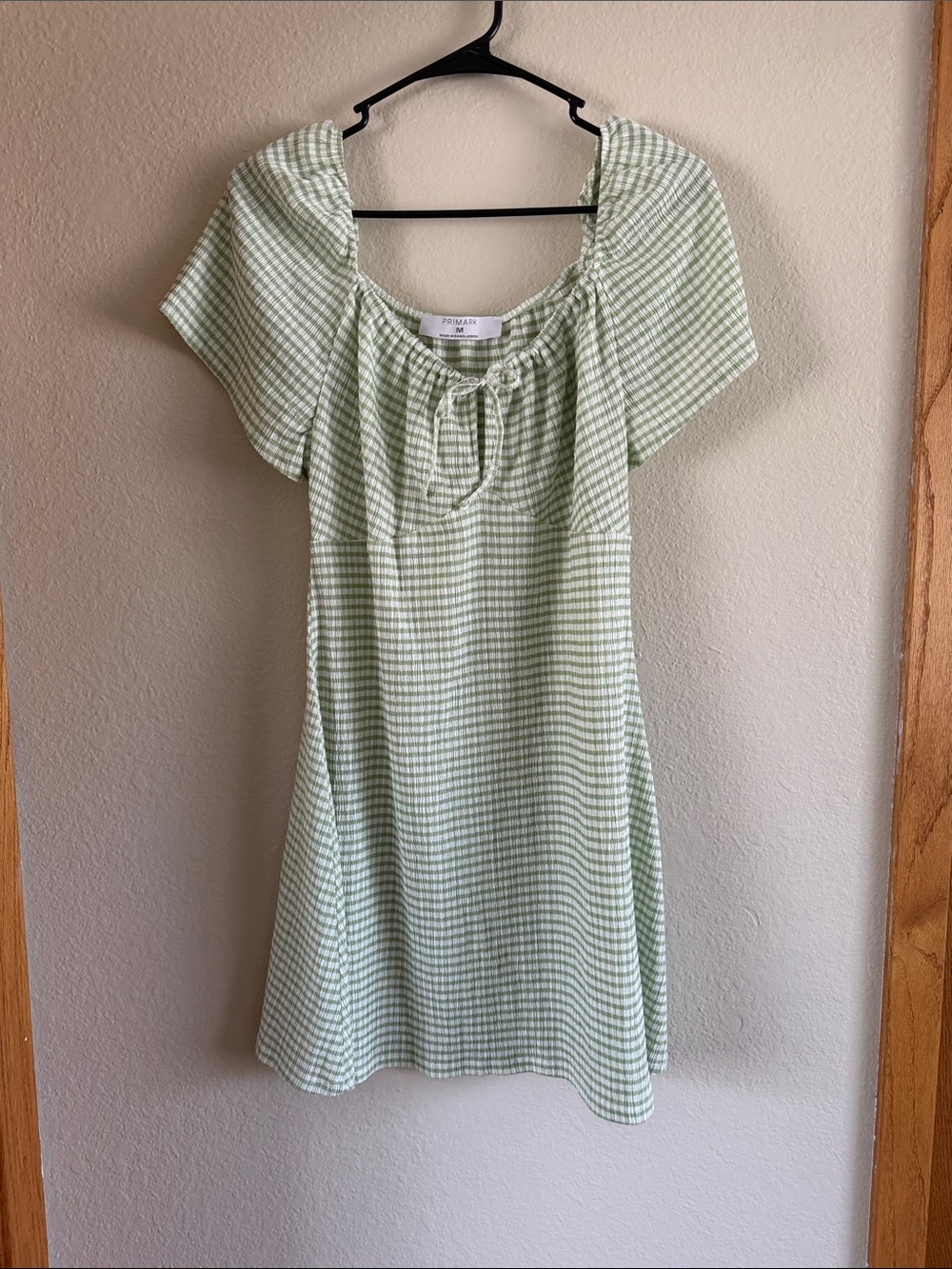Primark Pale Green Gingham Mini Dress